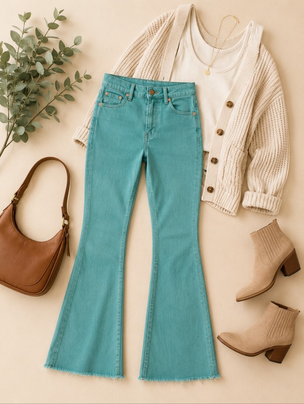 Judy Blue High Rise Garment Dyed Flare Jeans Teal Green Raw Hem Stretch 5/27 NEW - Picture 3 of 12